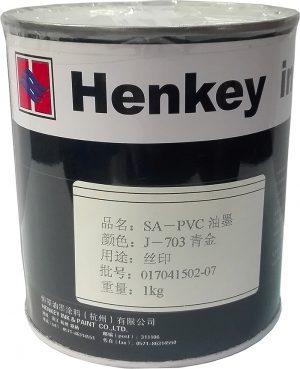  رنگ PVC Henkey (هنکی) نقره ای چاپ سیلک و تامپو جهت چاپ روی نایلکس، چاپ روی نایلون، چاپ روی تقویم، چاپ روی سررسید، قطعات PVC و … مورد استفاده قرار میگیرد و حلال مورد استفاده ی آن حلال ریتارد است.این محصول تحت لیسانس کشور آلمان است.