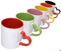 لیوان رنگی دسته قلبی