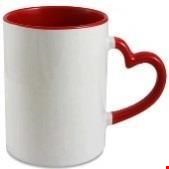 لیوان رنگی دسته قلبی(قرمز و زرشکی)